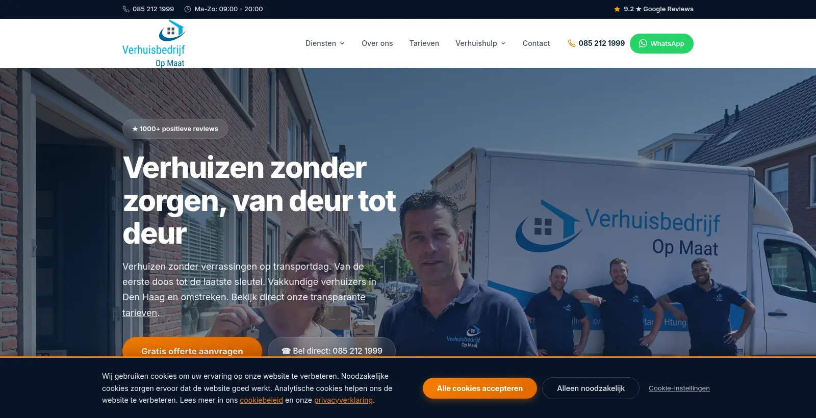 Verhuisbedrijf Op Maat Website